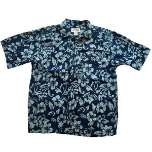Orvis Floral Button Down Short Sleeve Hawaiian Shirt Mens Medium Tropical Resort